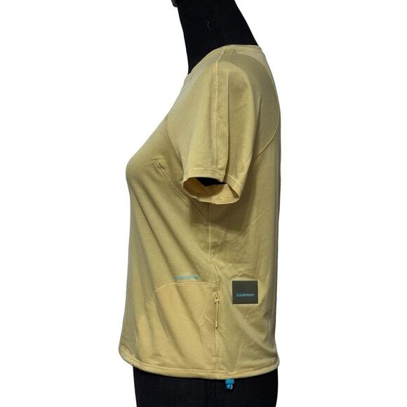 Lululemon Lightweight Cinched Hem Hiking T-Shirt, Golden Sand- SZ 4 - Picture 3 of 11